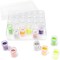 Plastic Box Storage with Jar Containers for Glitter, Beads, Rhinestones (6.5 x 2 x 5.5 In)